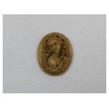 Italian Carved Antique Victorian Lady Lava Cameo