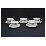 5 Sets Antique English LILY OF THE VALLEY Tea Cups