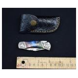 Custom Damascus Steel Cowboy Lock Blade Knife