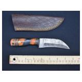 Custom Damascus Steel Drop Point Knife