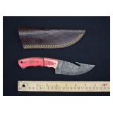 Custom Damascus Steel Gut Hook Fishing Knife