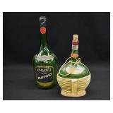2- 1969 Italian BOLLA & RUFFINO Chianti Bottles