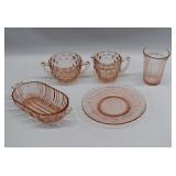 5-pc Grouping Pink Dpression Glass