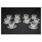 10 Fostoria Glass AMERICAN Cup & Saucer Sets