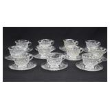 11 Fostoria Glass AMERICAN Cup & Saucer Sets