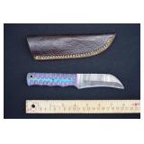 Custom Damascus Steel Drop Point Knife