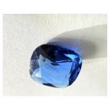 2ct Square Cut Faceted Blue Sapphire Gemstone