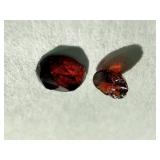 2 Round Cut Red Garnet Gemstones