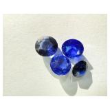 4- 3/4ct Matched Round Cut Blue Sapphire Gemstones