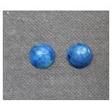 2 Matching Lapis Lazui Dome Cabochon Gemstones