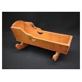Antique Rocking Wooden Doll Cradle