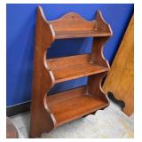Mahogany 3-Tier Hanging Wall Shelf