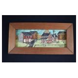 Dolores Hackenberger Folk Art Oil on Board