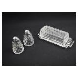 4-pc Fostoria Glass AMERICAN Covered Butter & S/P
