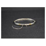 Mexican Sterling Silver Hinged Bangle Bracelet