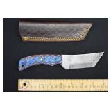 Custom Damascus Steel TANTO Bull Cutter Knife
