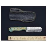 Custom Damascus Steel Cowboy Bull Cutter Knife