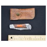 Custom Damascus Steel Cowboy Lock Blade Knife