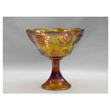 Indiana Glass Marigold Carnival Pedestal Bowl