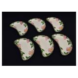 6 Franciscan DESERT ROSE Crescent Plates
