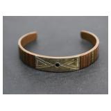 Zuni Sterling Silver, Copper & Brass Cuff Bracelet
