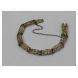 Italian .800 Silver Floral Link Bracelet