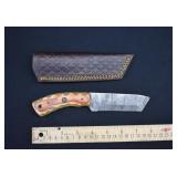 Custom Damascus Steel TANTO Bull Cutter Knife