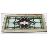 Antique Stained Glass Window Panel