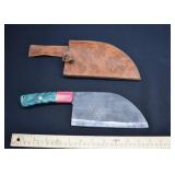 Custom Damascus Steel Serbian Chef