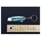 Custom Damascus Steel Keychain Lock Blade Knife