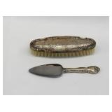 .835 Silver Lint Brush & Sterling Handle Pie Knife