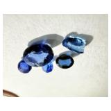 5 Loose Various Cut Blue Sapphire Gemstones