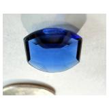 1 1/2ct Rectangular Faceted Blue Sapphire Gemstone