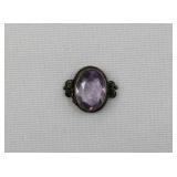 Italian .800 Silver Framed Amethyst Pendant
