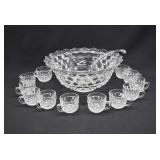 Fostoria Glass AMERICAN Punch Bowl Set