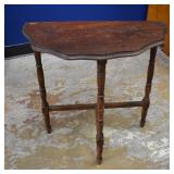 Victorian Pine Half Moon Console Side Table