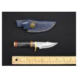Custom Damascus Steel Small Bowie Knife