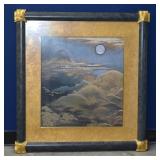Framed Japanese Woood Block Print Mt Fuji