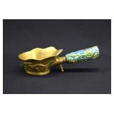 Antique Chinese Enameled Brass Silk Iron