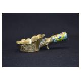 Antique Chinese Enameled Brass Silk Iron