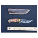 Custom Forged Fish Scale Damascus Steel Knife