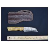 Custom Damascus Steel Drop Point Knife