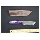 Custom Damascus Steel TANTO Bull Cutter Knife