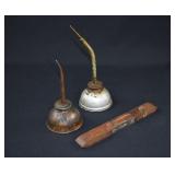 3 Vintage Tools- 2 Hand Oilers & a level