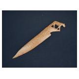 Carved Kenyan Wood Leopard Letter Opener