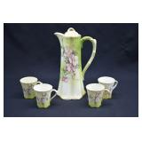 Early NIPPON Hand Painted Chocolate Pot Set