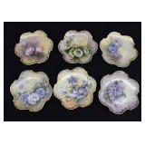 6- 19th Century Hand Painted Wildflower Plates