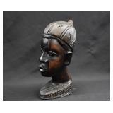 African YORUBA PEOPLE Carved Ebony Tribal Bust
