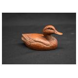RED MILL Crushed Pecan Shell Carved Duck Decoy