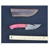 Custom Damascus Steel Gut Hook Fishing Knife